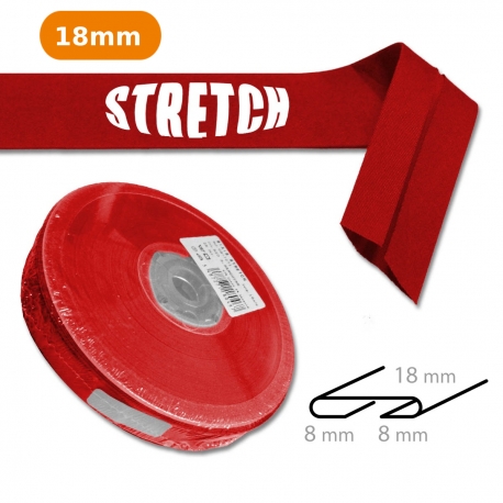 Biais uni stretch elastique rouge