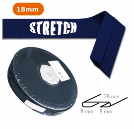 Biais uni stretch elastique marine