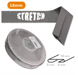 Biais uni stretch elastique gris