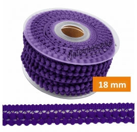 Galon pompons 2 rangs Violet