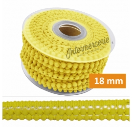 Galon pompons 2 rangs Jaune