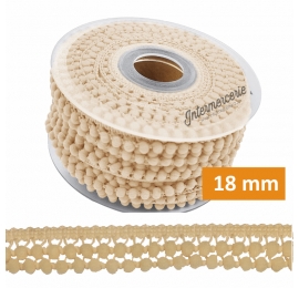 Galon pompons 2 rangs Beige