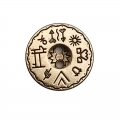 Bouton métal doré hiéroglyphes