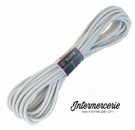 Elastique rond 3 mm blanc