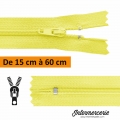 Fermeture éclair, jupe, robe, pantalon de 15 à 60 cm Jaune citron