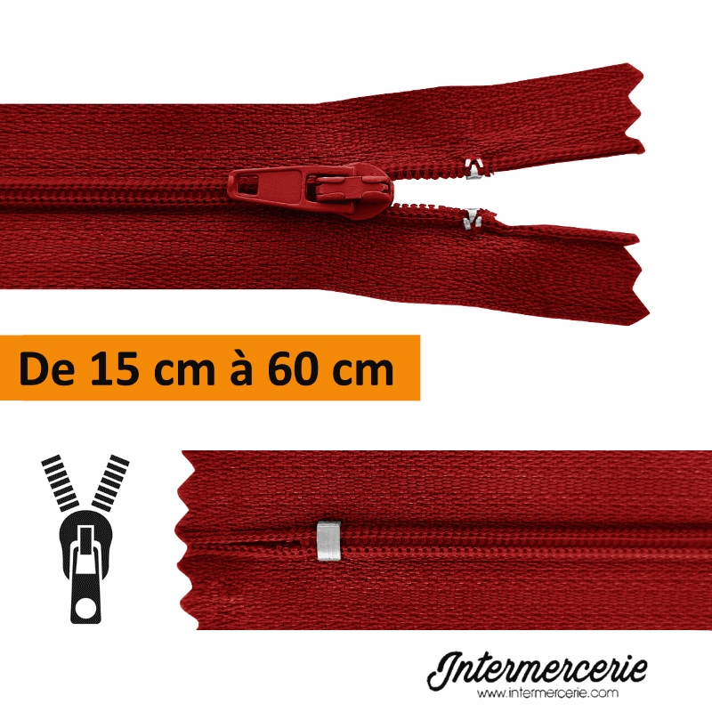 10 Fermetures éclair Invisibles Nylon - 40 Cm - Pour Vêtements Sacs Couture - Lot Multicolore