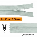 Fermeture éclair, jupe, robe, pantalon de 15 à 60 cm Gris acier