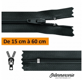 Fermeture éclair, jupe, robe, pantalon de 15 à 60 cm Gris anthracite