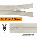Fermeture éclair, jupe, robe, pantalon de 15 à 60 cm Dune écru