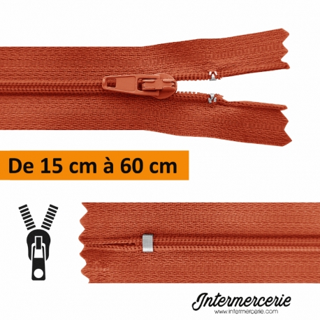 Fermeture éclair, jupe, robe, pantalon de 15 à 60 cm Fauve