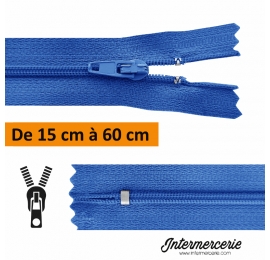 Fermeture Bleu roy , jupe, robe, pantalon 15 à 60 cm
