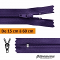 Fermeture Mauve , jupe, robe, pantalon 15 à 60 cm