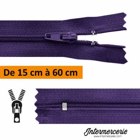 Fermeture Mauve , jupe, robe, pantalon 15 à 60 cm