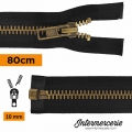 Fermeture éclaire métallique 80cm curseur 10mm Noir