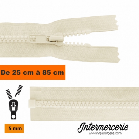 Fermeture injecté Séparable pour blouson écru