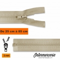 Fermeture séparable injecté beige foncé