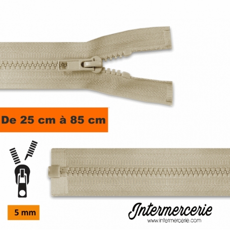 Fermeture séparable injecté beige foncé