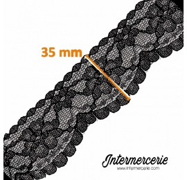 Dentelle nylon 35 mm Noir