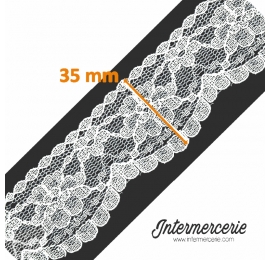 Dentelle nylon 35 mm Blanc
