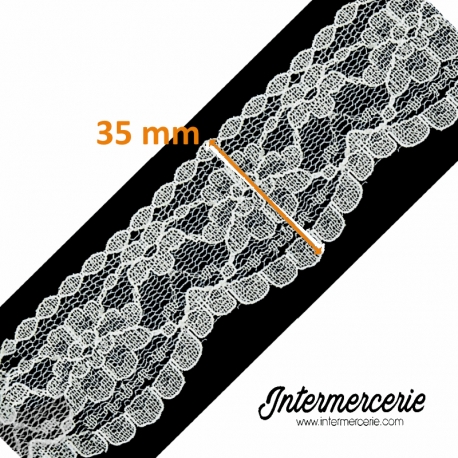 Dentelle nylon 35 mm écru