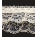 Ruban de dentelle. 3 dentelles superposées et ruban de satin écru