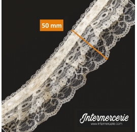 Dentelle nylon triple 50 mm écru