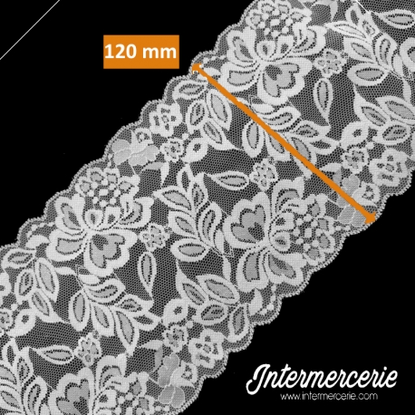Dentelle nylon 120 mm Blanc