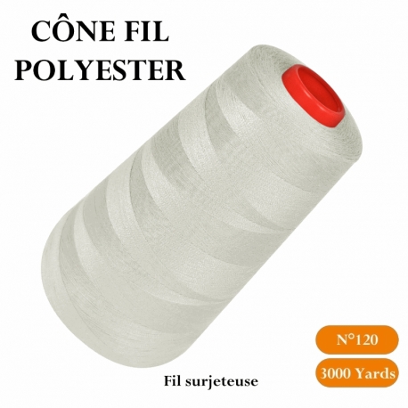 Cône 3000 yards polyester 841 écru