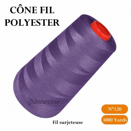 Cône de fil surjeteuse 3000 yards 19 Violet