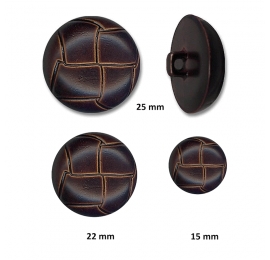Bouton confection façon cuir Marron