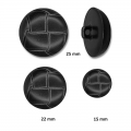 Bouton confection façon cuir Noir