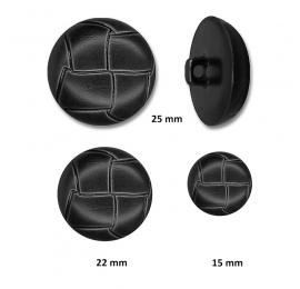 Bouton confection façon cuir Noir