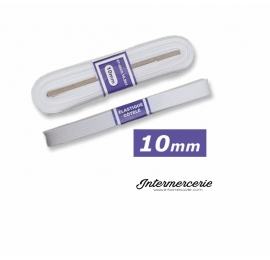 Elastique plat rigide 10 mm blanc