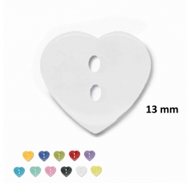 Bouton enfant layette Coeur Blanc