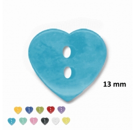 Bouton enfant layette Coeur Bleu lagune