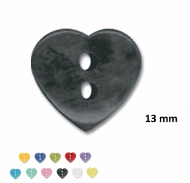 Bouton enfant layette Coeur Gris