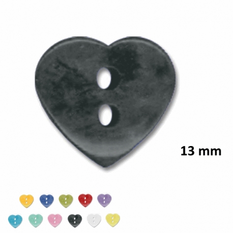 Bouton enfant layette Coeur Gris