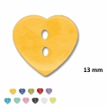 Bouton enfant layette Coeur Jaune soleil