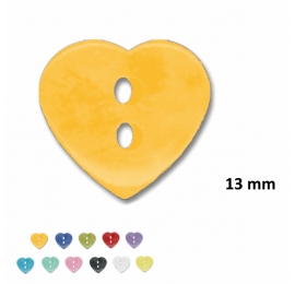 Bouton enfant layette Coeur Jaune soleil