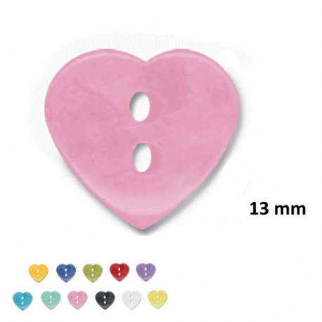 Bouton enfant layette Cœur Rose