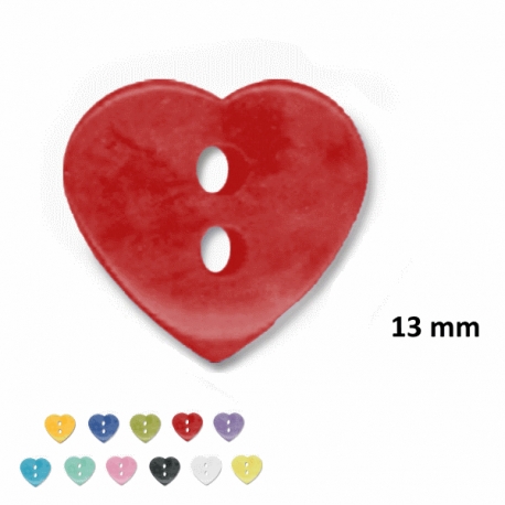 Bouton enfant layette Coeur Blanc