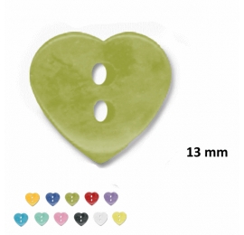 Bouton enfant layette Coeur Blanc