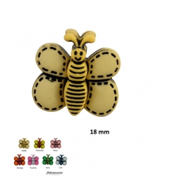 Bouton layette Papillon Paille