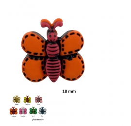 Bouton layette Papillon Orange