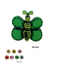 Bouton layette Papillon Vert vif