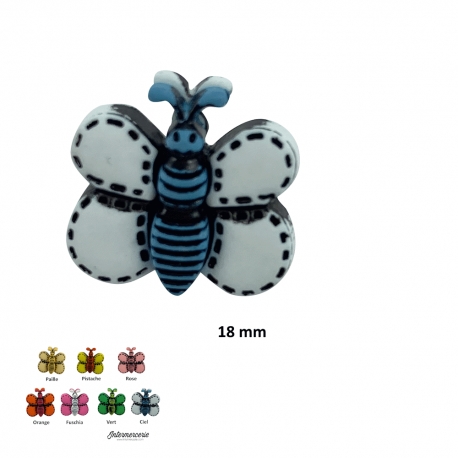 Bouton layette Papillon Ciel