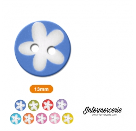 Bouton Petite fleur Bleu azur