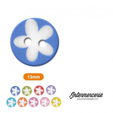 Bouton Petite fleur Bleu azur