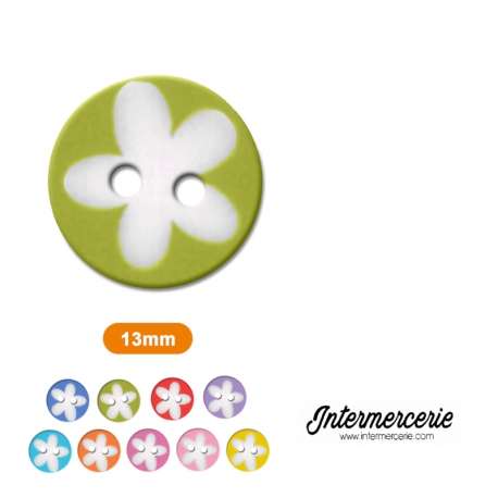 Bouton Petite fleur Vert anis