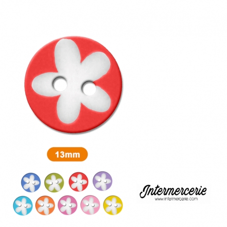 Bouton Petite fleur Rouge